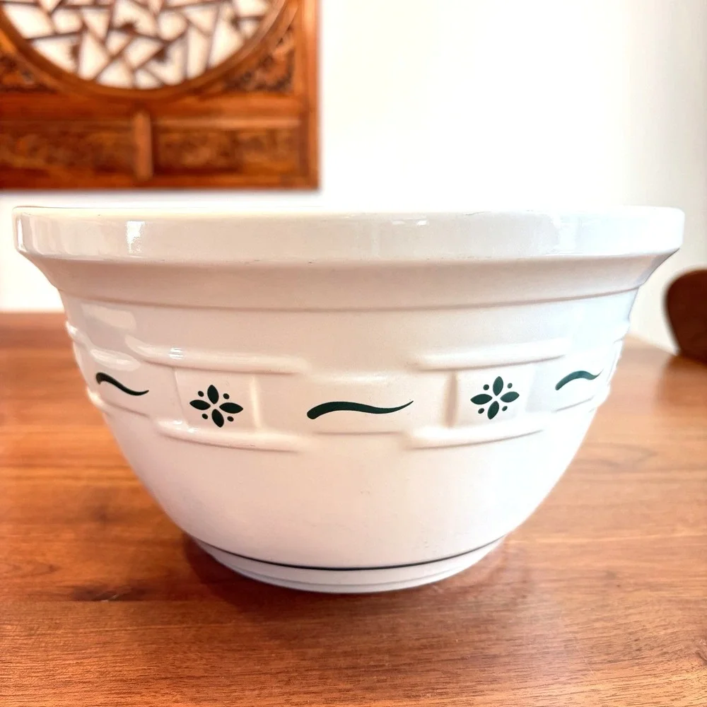 Longaberger Pottery Green Woven Traditions Large 10